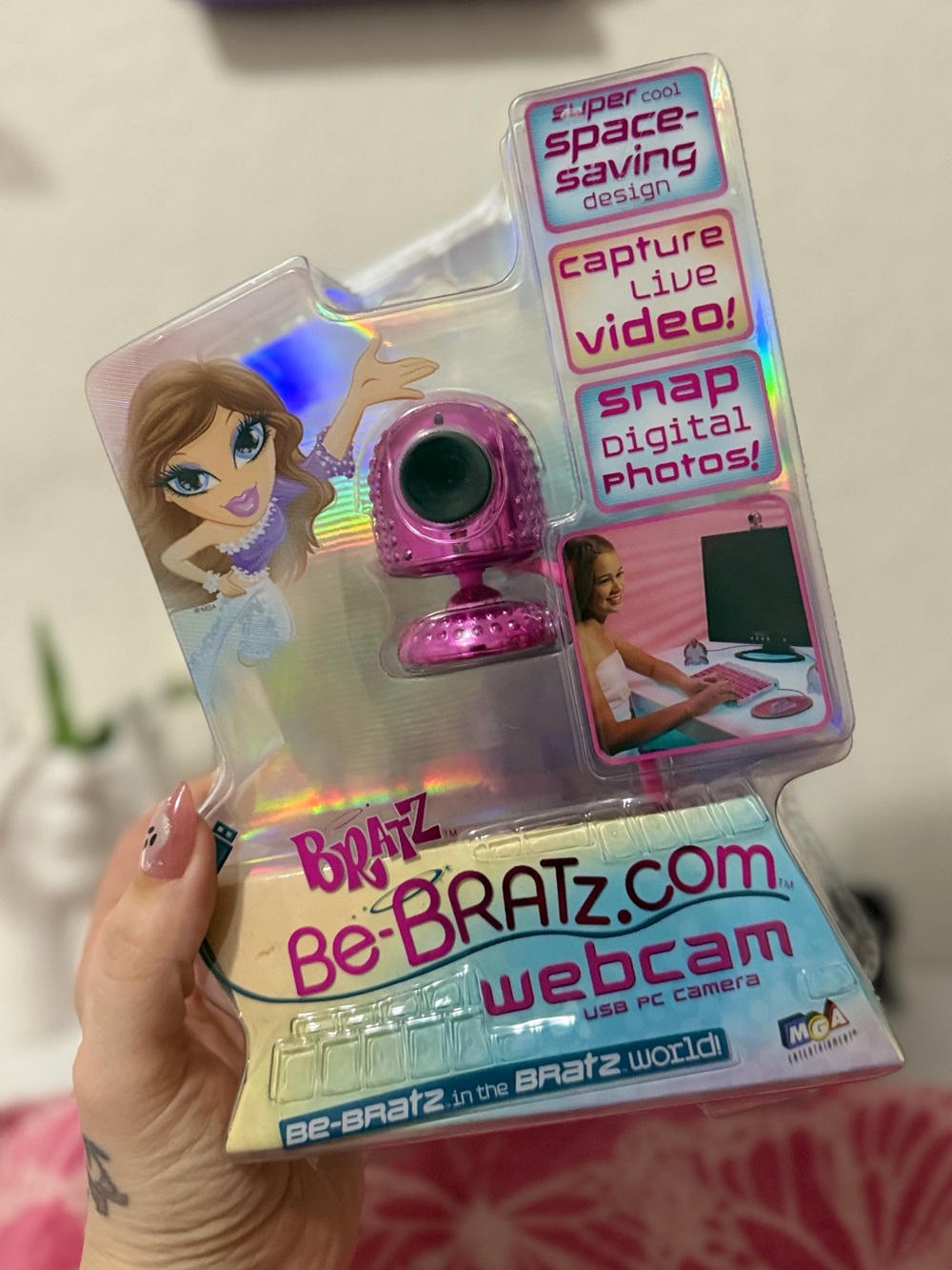 NIB Pink Y2K Bratz Be-Bratz.com Rhinestone USB PC Webcam #051